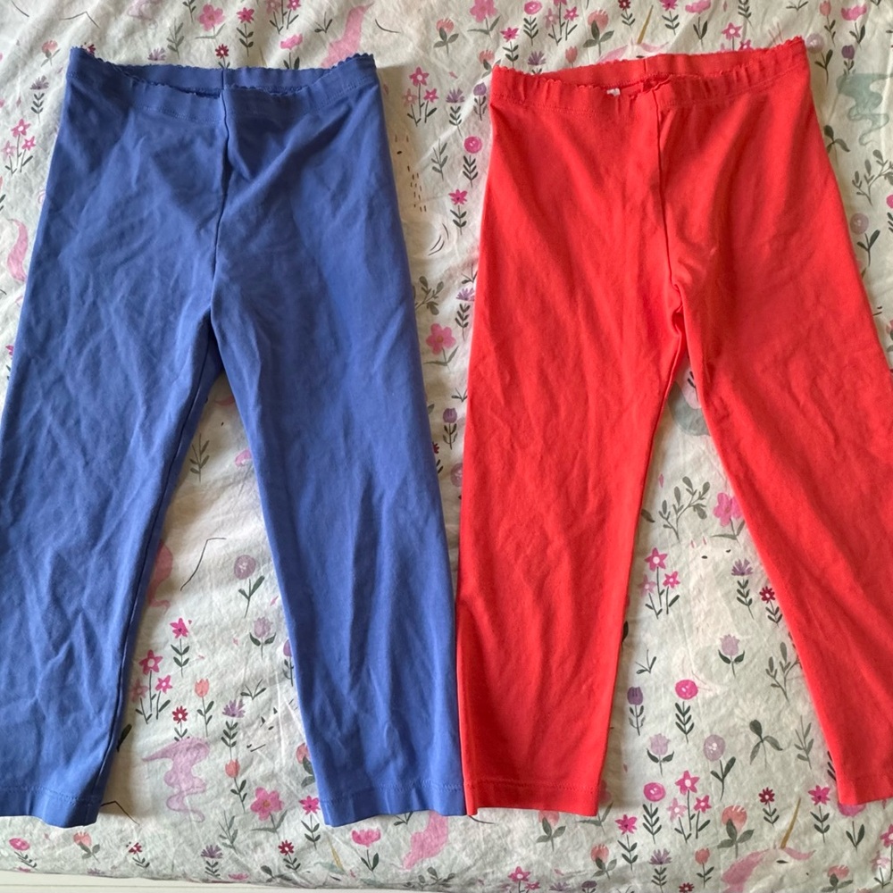 Tea Collection, Blue and Coral, Leggings Set, size 8 girls